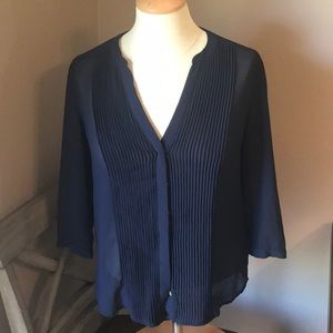 Button down sheer top